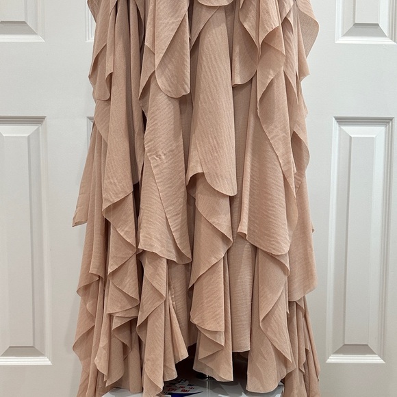 NWT H&M Conscious Exclusive Dusty Rose Ruffle Romantic Wedding Guest Gown Size 2 - Picture 6 of 16